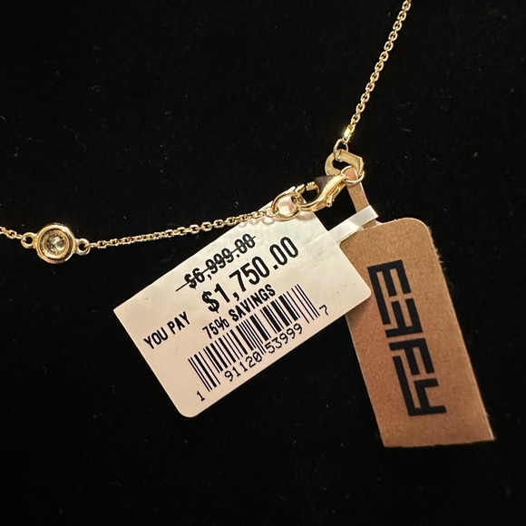 Effy Radiant Value 14k Yellow Gold & 1.5 TCW Diamond Bezel Station Necklace - Picture 3 of 8